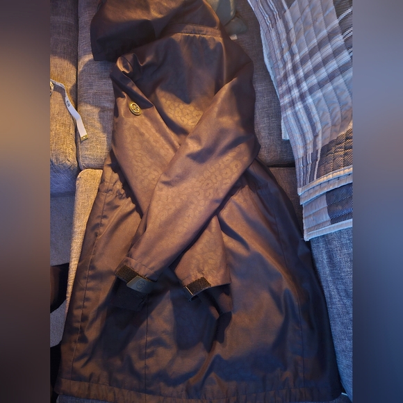Michael Kors Women's Hooded Rain Jacket Black Faint PrintvSize M- 20ptp - Picture 5 of 8